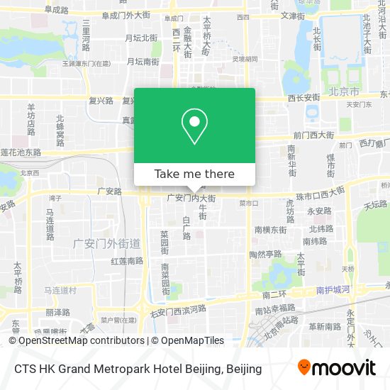 CTS HK Grand Metropark Hotel Beijing map