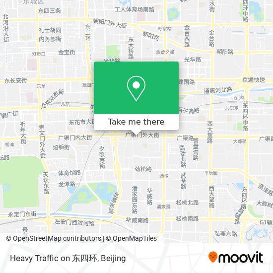 Heavy Traffic on 东四环 map