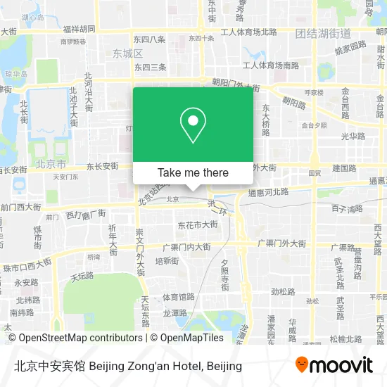北京中安宾馆 Beijing Zong'an Hotel map