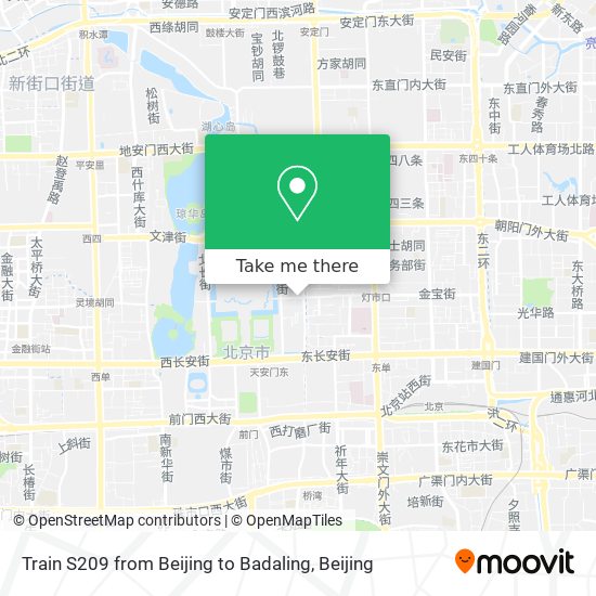 Train S209 from Beijing to Badaling map