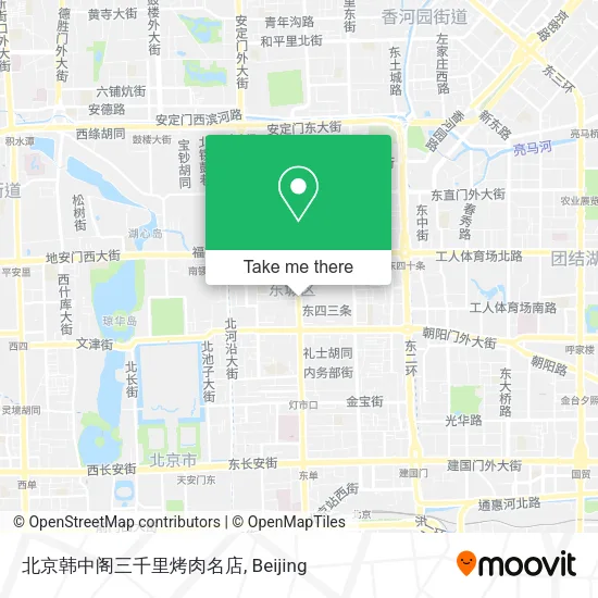 北京韩中阁三千里烤肉名店 map