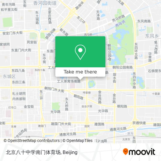 北京八十中学南门体育场 map