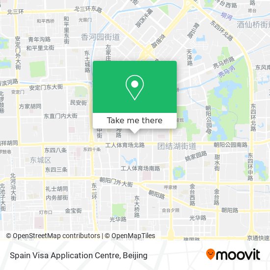 Spain Visa Application Centre map