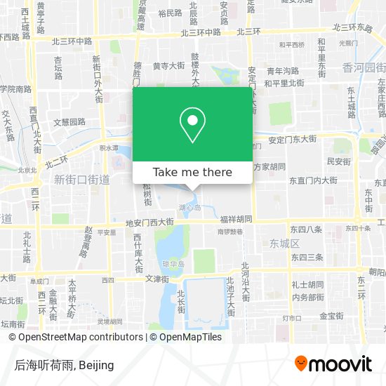 后海听荷雨 map