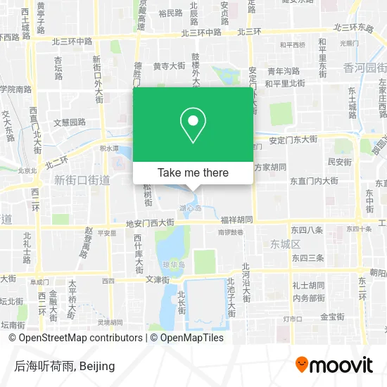 后海听荷雨 map