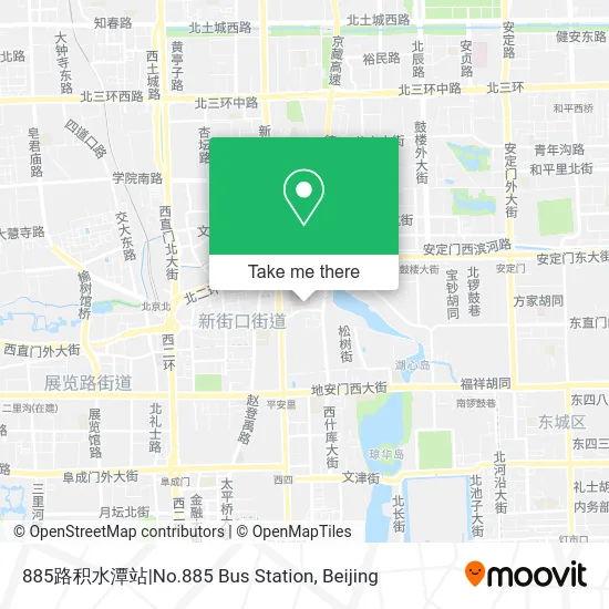 885路积水潭站|No.885 Bus Station map