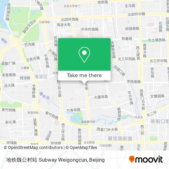 地铁魏公村站 Subway Weigongcun map