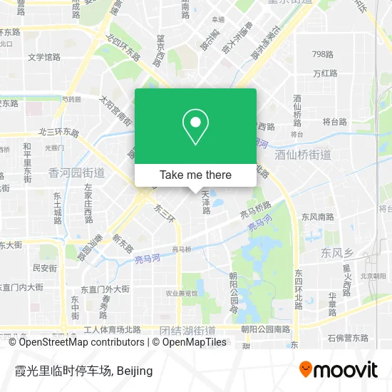 霞光里临时停车场 map