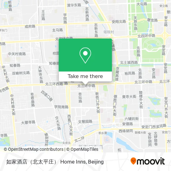 如家酒店（北太平庄） Home Inns map