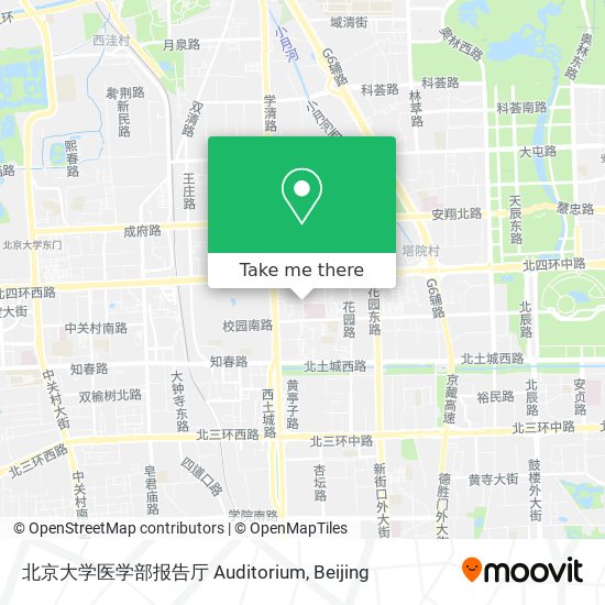 北京大学医学部报告厅 Auditorium map