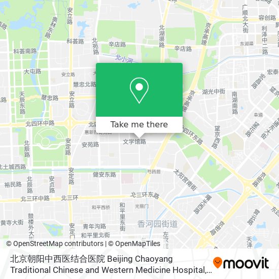 北京朝阳中西医结合医院 Beijing Chaoyang Traditional Chinese and Western Medicine Hospital map