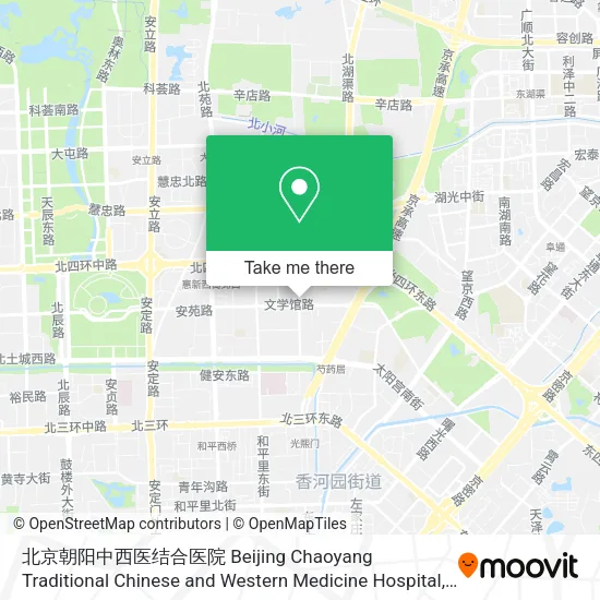 北京朝阳中西医结合医院 Beijing Chaoyang Traditional Chinese and Western Medicine Hospital map