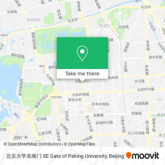 北京大学东南门 SE Gate of Peking University map