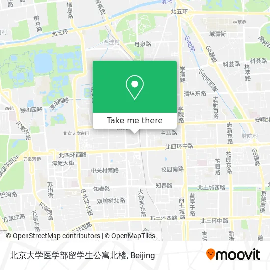 北京大学医学部留学生公寓北楼 map