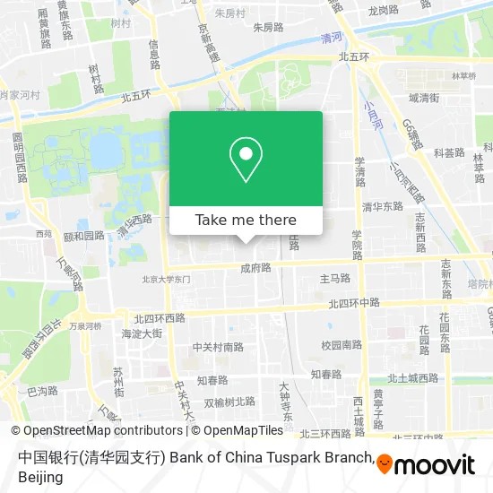 中国银行(清华园支行) Bank of China Tuspark Branch map