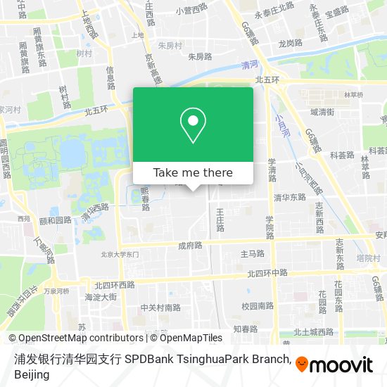 浦发银行清华园支行 SPDBank TsinghuaPark Branch map