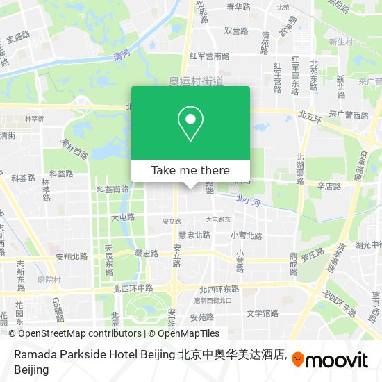Ramada Parkside Hotel Beijing 北京中奥华美达酒店 map