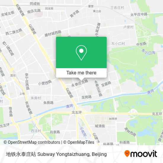 地铁永泰庄站 Subway Yongtaizhuang map