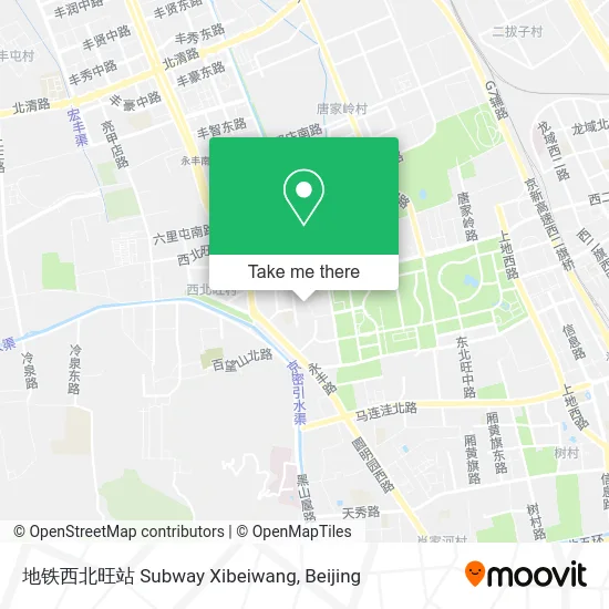 地铁西北旺站 Subway Xibeiwang map
