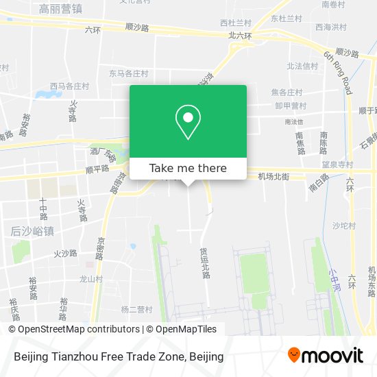 Beijing Tianzhou Free Trade Zone map