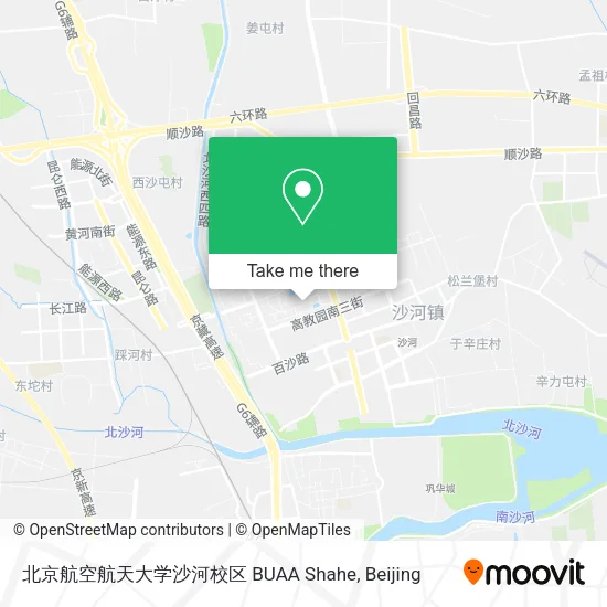 北京航空航天大学沙河校区 BUAA Shahe map