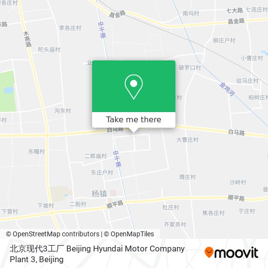北京现代3工厂 Beijing Hyundai Motor Company Plant 3 map