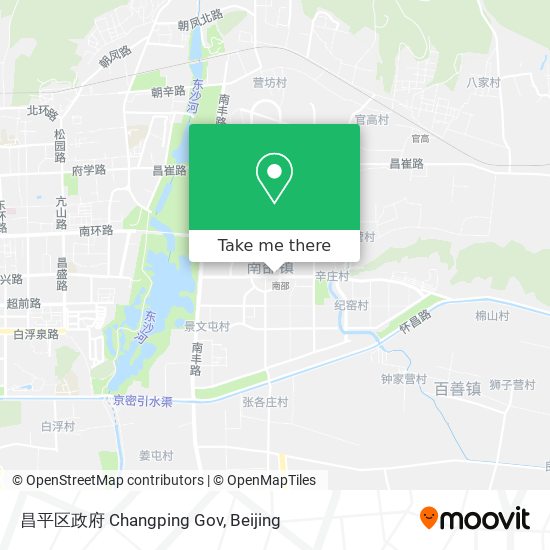 昌平区政府 Changping Gov map