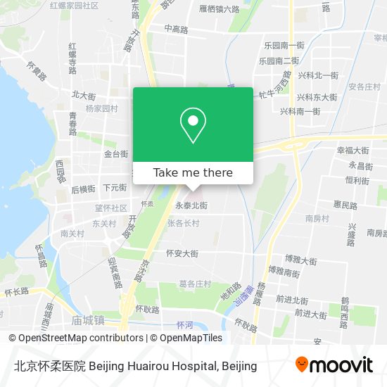 北京怀柔医院 Beijing Huairou Hospital map