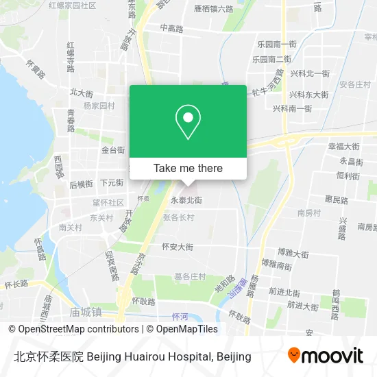 北京怀柔医院 Beijing Huairou Hospital map