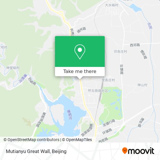 Mutianyu Great Wall map