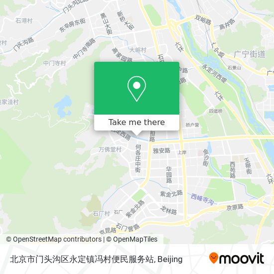 北京市门头沟区永定镇冯村便民服务站 map