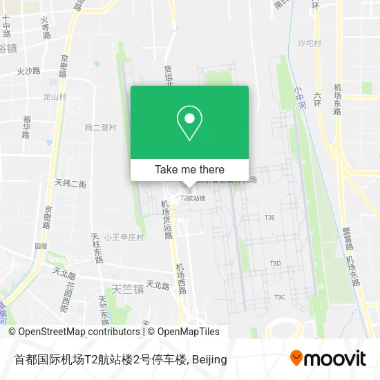 首都国际机场T2航站楼2号停车楼 map