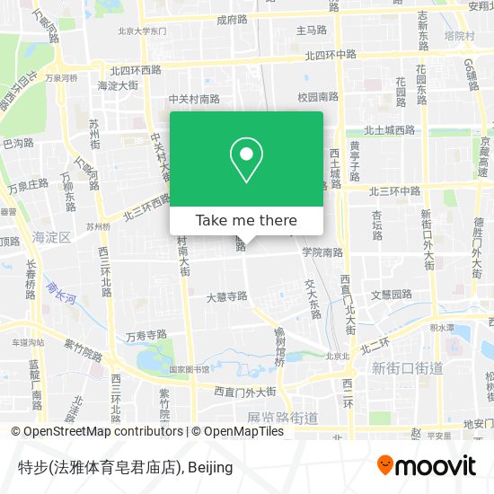 特步(法雅体育皂君庙店) map