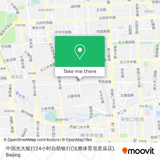 中国光大银行24小时自助银行(法雅体育皂君庙店) map