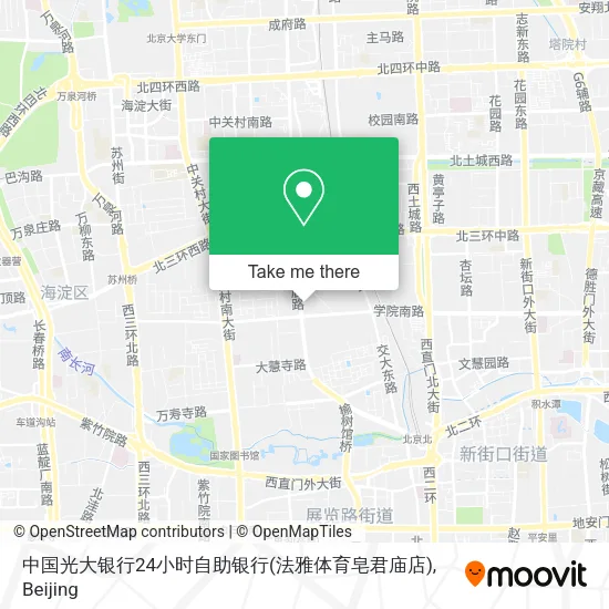 中国光大银行24小时自助银行(法雅体育皂君庙店) map