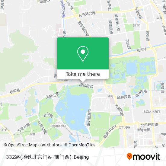 332路(地铁北宫门站-前门西) map