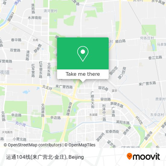 运通104线(来广营北-金庄) map