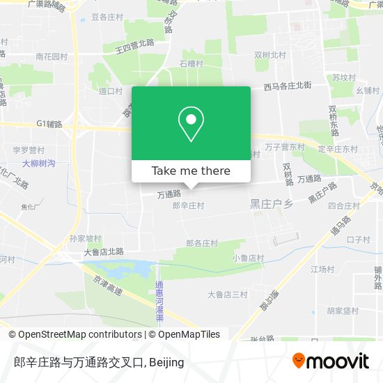 郎辛庄路与万通路交叉口 map