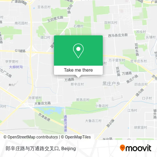 郎辛庄路与万通路交叉口 map