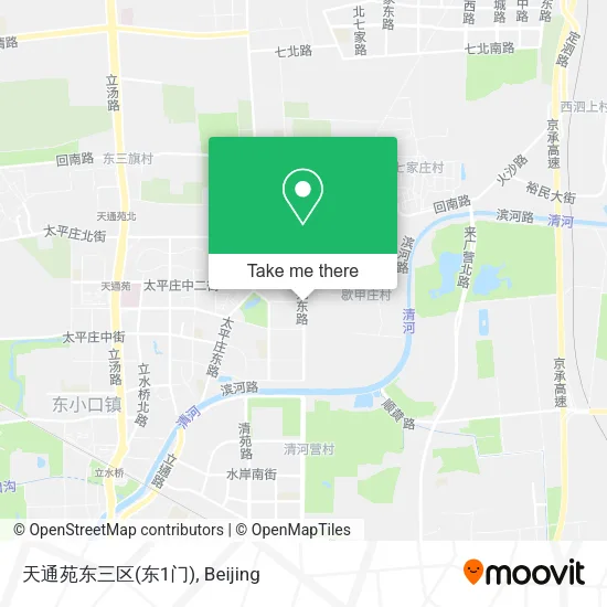 天通苑东三区(东1门) map