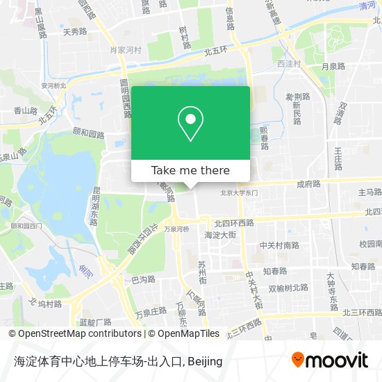 海淀体育中心地上停车场-出入口 map