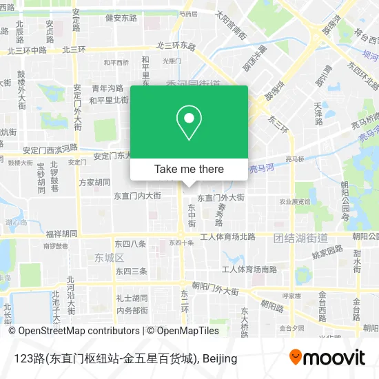 123路(东直门枢纽站-金五星百货城) map