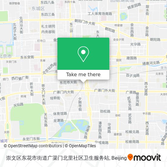崇文区东花市街道广渠门北里社区卫生服务站 map