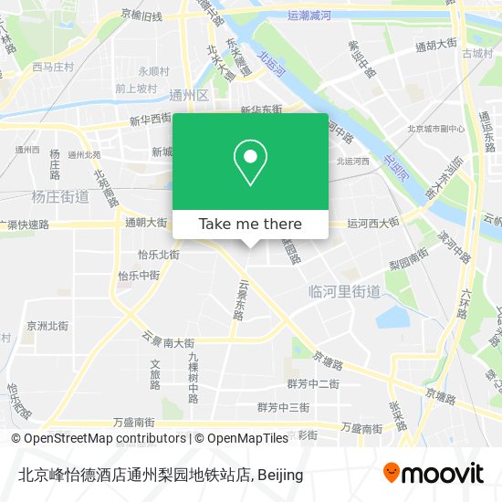 北京峰怡德酒店通州梨园地铁站店 map
