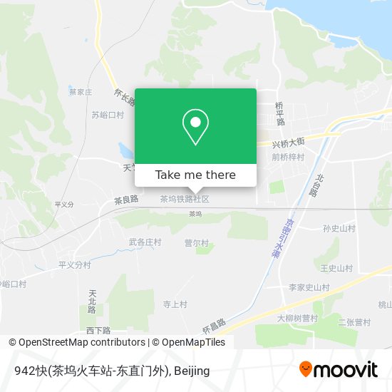 942快(茶坞火车站-东直门外) map