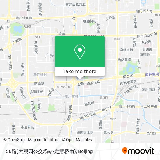 56路(大观园公交场站-定慧桥南) map