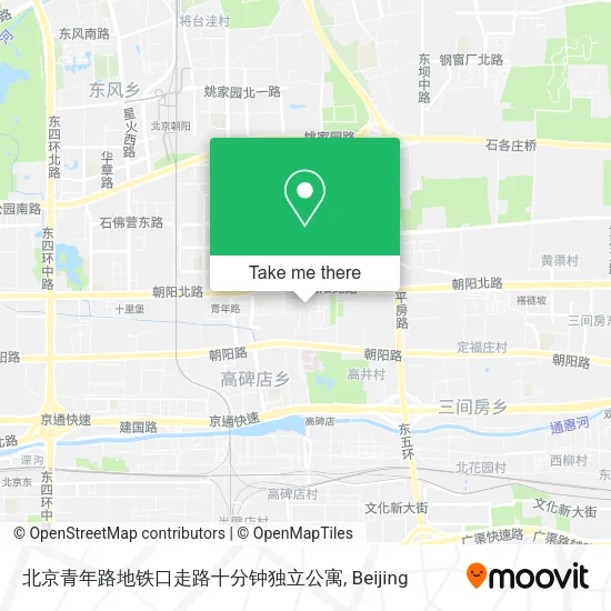 北京青年路地铁口走路十分钟独立公寓 map