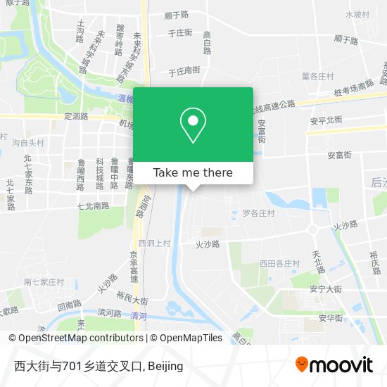 西大街与701乡道交叉口 map