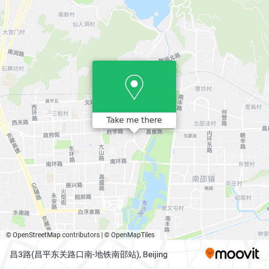 昌3路(昌平东关路口南-地铁南邵站) map