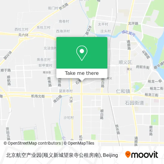 北京航空产业园(顺义新城望泉寺公租房南) map